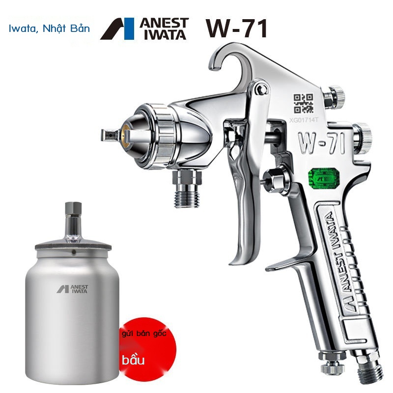Nhật Bản Iwata W-71 Xịt Đồ Nội Thất Ô Tô Keo Sơn Phủ Ngoài Cao Nguyên Tử Hóa Nồi Bằng Khí Nén Súng Phun