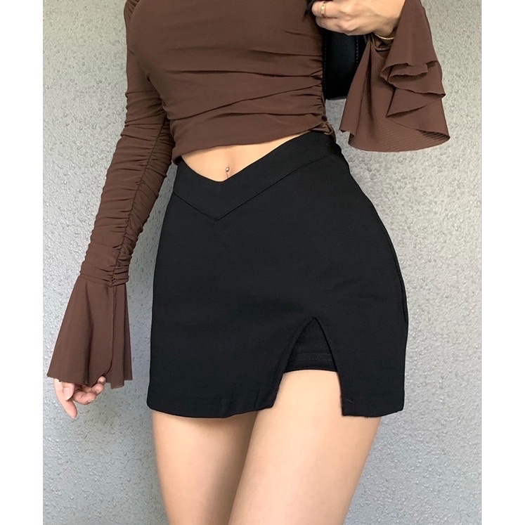 Chân váy da ngắn dáng chữ A thời trang sexy, siêu ôm dáng