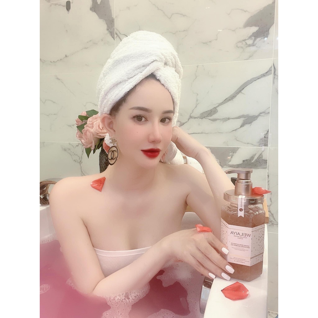 Sữa Tắm Weilaiya Trắng Da Sữa Tắm Lưu Hương Cánh Hoa Hồng Damask 450ml
