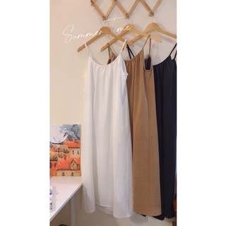 Váy 2 dây linen rút lưng - Sii