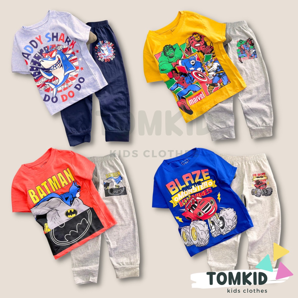 Đồ bộ cho bé trai, bộ tay ngắn quần dài cho bé chất cotton xuất chính phẩm 10-42kg