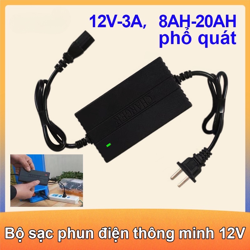 Bộ sạc bình ắc quy Bộ sạc phun điện thông minh 12V 12V, 8AH/12AH Universal, lỗ vuông