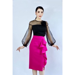 Áo tơ kèm chân váy thiết kế sang trọng - Angel V