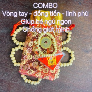 Set Túi đỏ - Linh phù- đồng bạc- vòng dâu tằm chống giựt mình cho bé