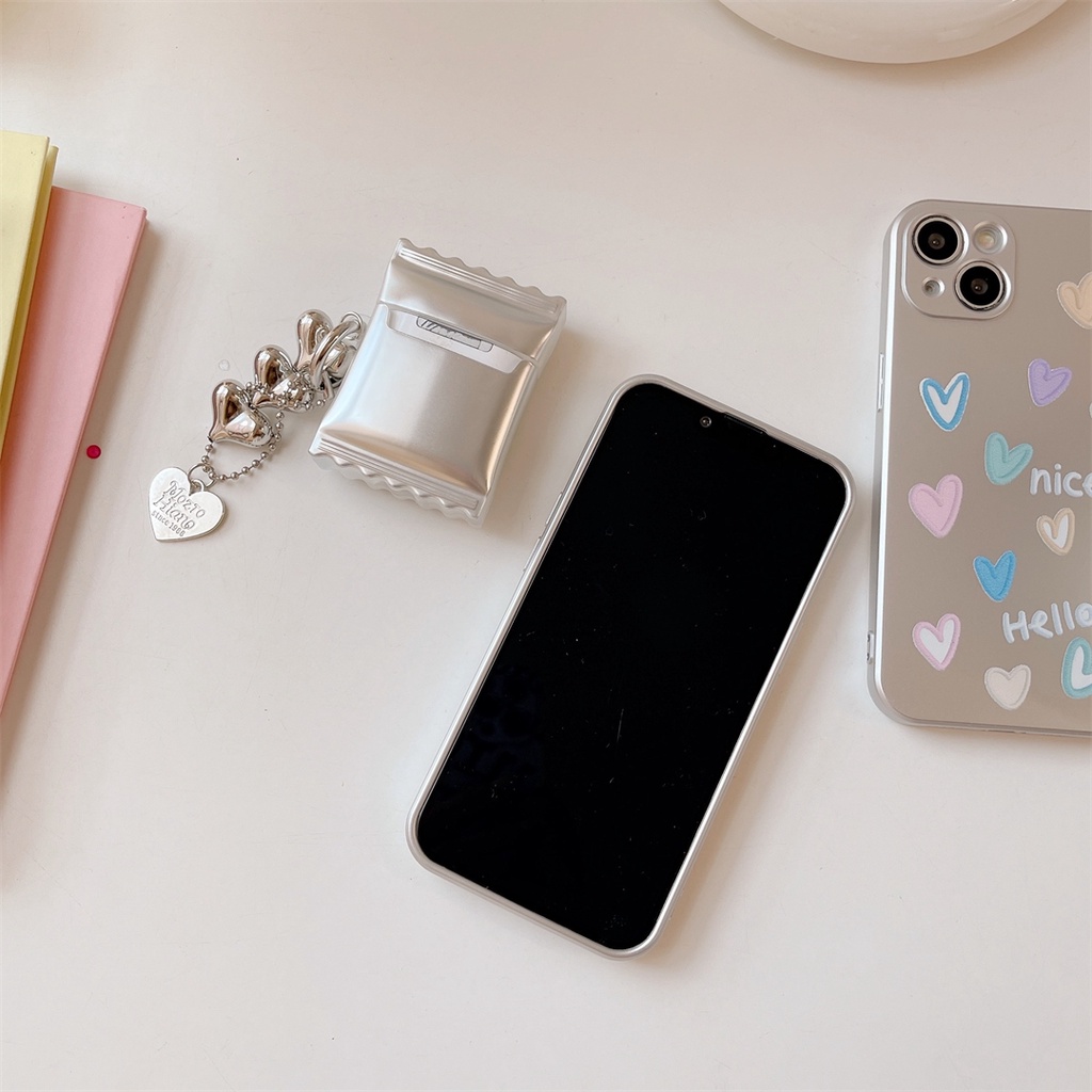 Ốp Điện Thoại Mạ Điện Họa Tiết Trái Tim Cho Iphone 14 Pro Max 13 Pro Max 11 Pro Max 12 Pro Max