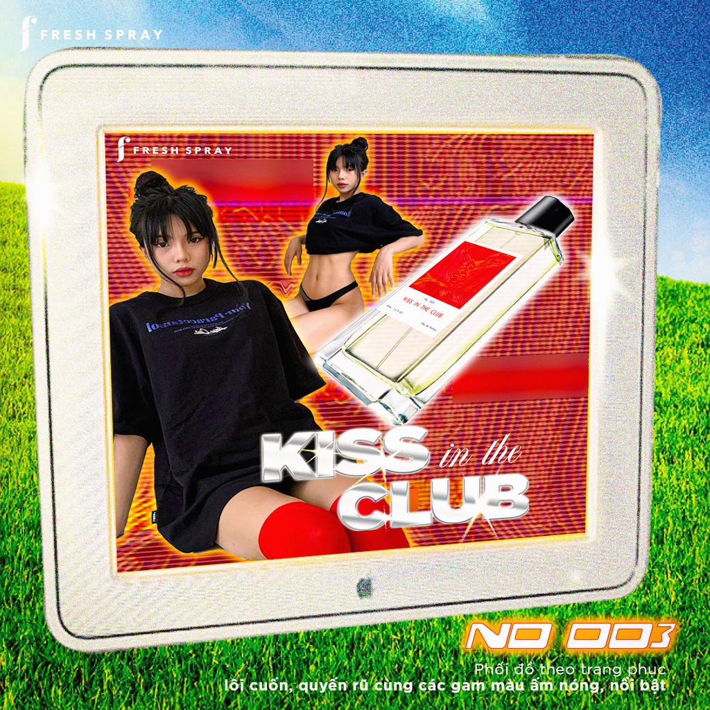 Nước Hoa F Fresh Spray, Kiss In The Club No.003 Sang Trọng, Cá Tính, Quyến Rũ, Lưu Hương 12h Mini Size 10ML