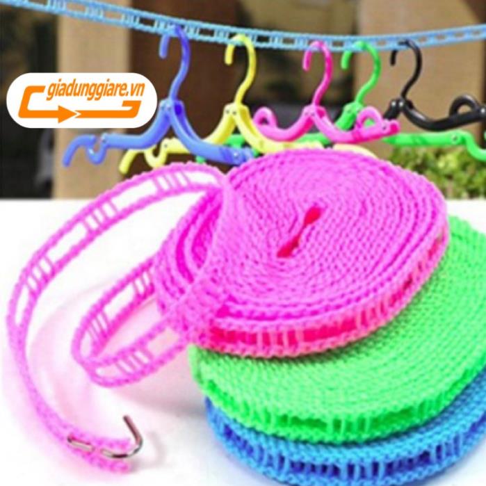 DÂY PHƠI quần áo chống dồn chịu lực dẻo dai (Dài 5m , Mầu giao ngẫu nhiên) móc phơi đồ dễ dàng - giadunggiare.vn