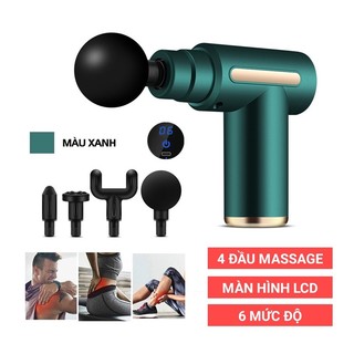 Máy massage cầm tay mini kh-720 4 đầu 6 chế độ massage chuyên sâu giảm đau cơ, cứng khớp - chính hãng gozin