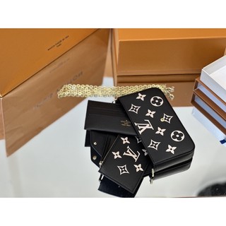 Set túi w266-21 félicie pochette chất da sần size : 21 x 12 x 3 cm fullbox vip , túi vải như hình