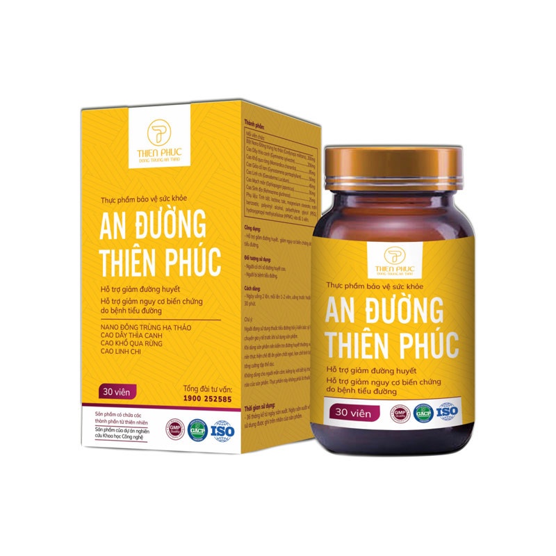 Viên uống An Đường Thiên Phúc - Giúp kiểm soát đường huyết , giảm đường huyết , giảm biến chứng do tiểu đường.