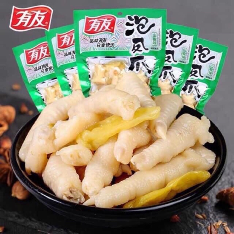 [Sẵn Date Mới] Chân gà cay yuyu ướp ớt xanh 210g - 180gr - 100gr siêu ngon 💖