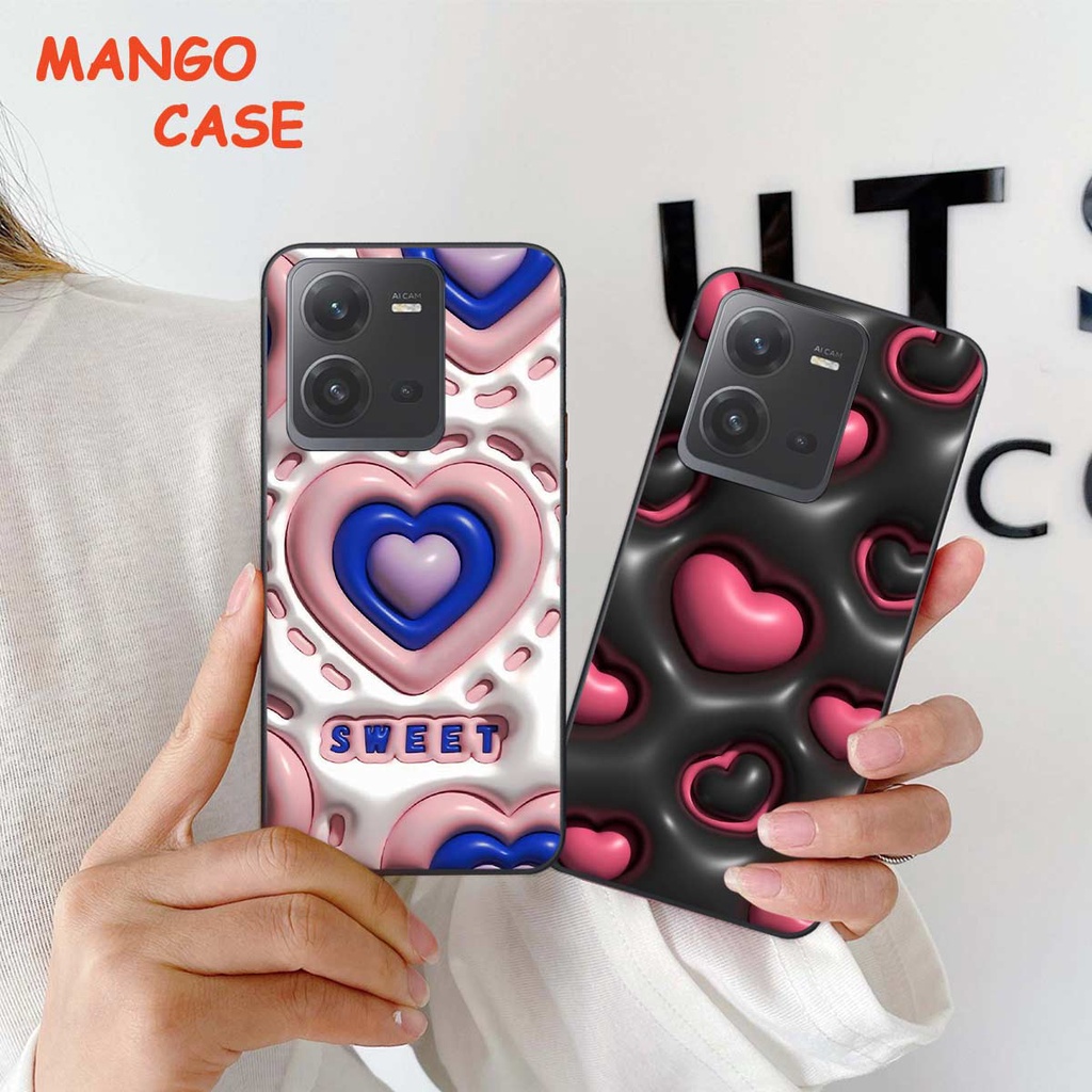 Ốp lưng Vivo V25 5G / V25e / V25 Pro hình in 3D gấu nâu cute, trái tim kẹo dễ thương, rẻ bền đẹp