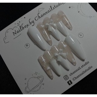 Móng up nailbox dáng nhọn cô dâu