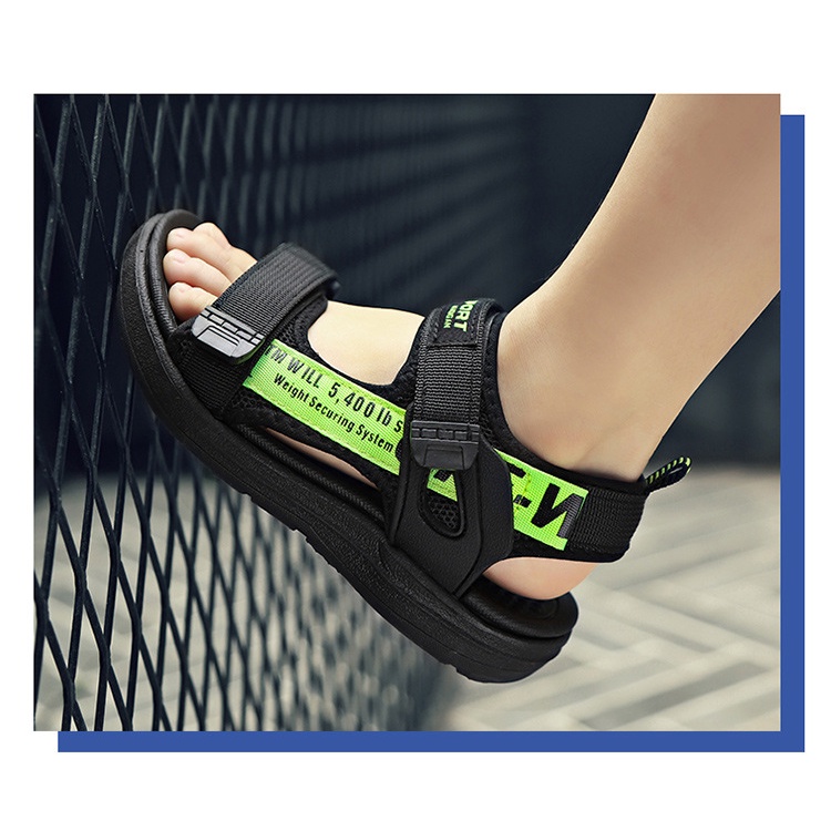 Dép Sandal Bé Trai Đế Chống Trơn Trượt Quai Ngang Đế Kếp Siêu Êm Size Đại 28-41