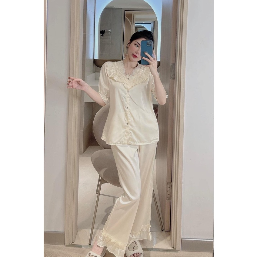 Pyjama xướt bèo chất liệu lụa cao cấp - hàng thiết kế freesize