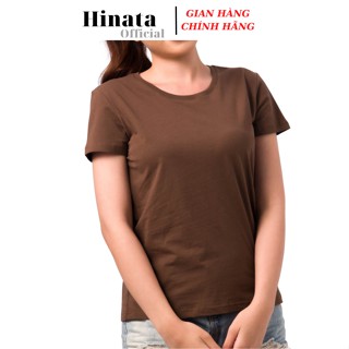 Áo Thun Nữ Trơn Cổ Tròn, Áo Phông Nữ Basic 100 Cotton Cao Cấp Hàng Hiệu Thoáng Mát Tay Ngắn Màu Nâu