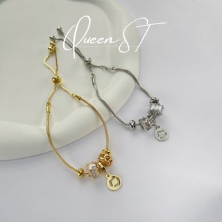 Vòng tay dây rút, vòng charm đá zircon lấp lánh, dễ thương