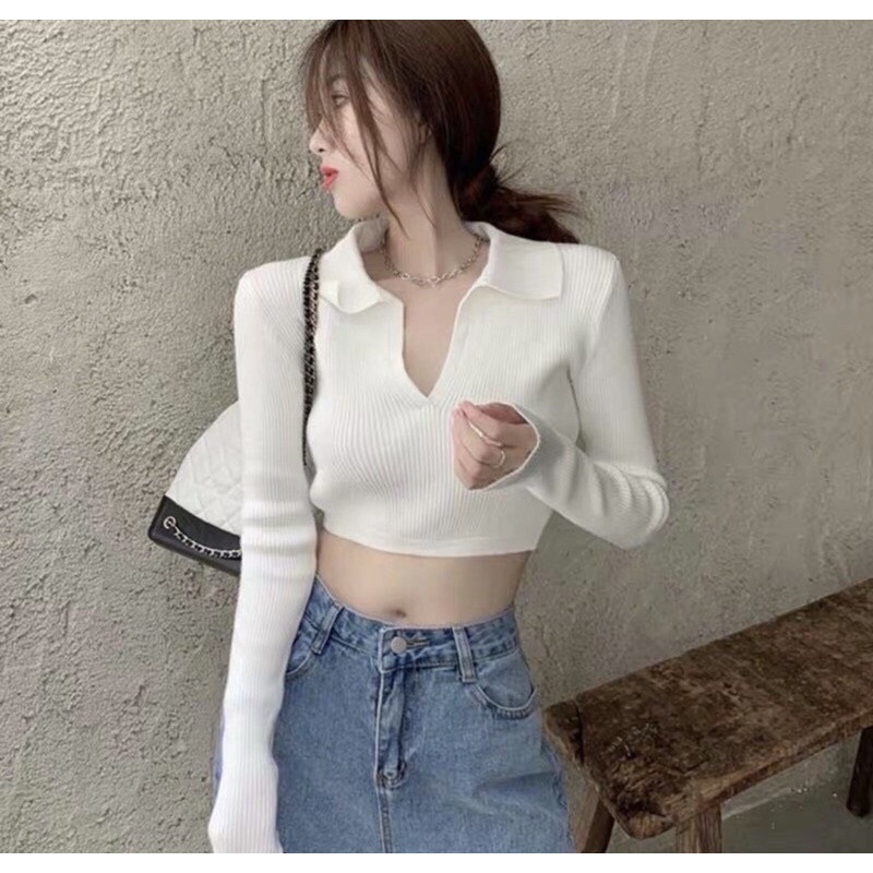 ÁO CỔ BẺ HỞ LƯNG BUỘC DÂY SAU THUN GÂN ( HÀNG 2HAND - SIZE S)