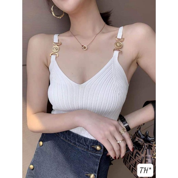 Áo 2 dây len montoghi khuy dây hàng QC