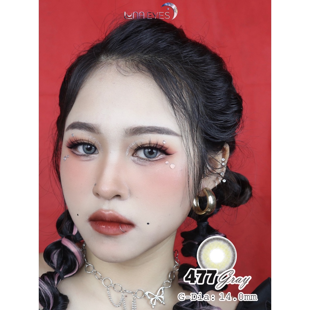 [Mã BMLT35 giảm đến 35K đơn 99K] Kính áp tròng LUNA EYES 477 GRAY - Lens size nhỏ