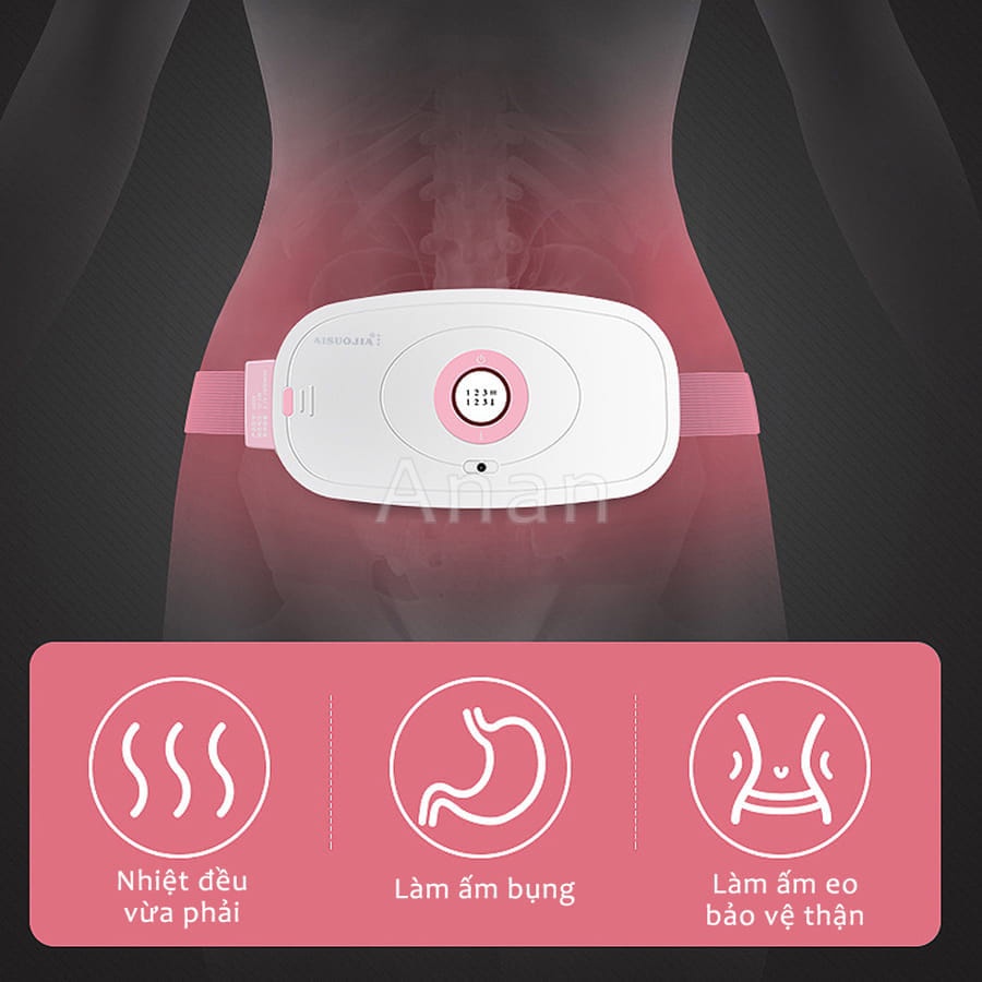 Massage Làm Ấm Bụng Giảm Đau Bụng Đau Lưng Cho Phụ Nữ Đến Kì,Chườm Nóng Giảm Đau Bụng Kinh Đai đeo thắt lưng