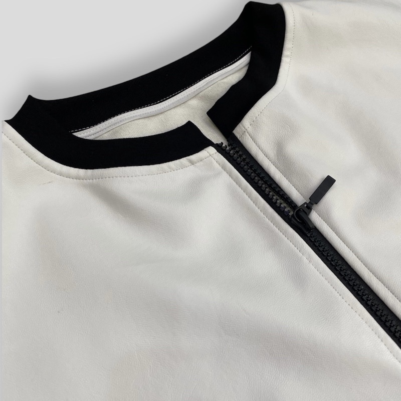 Áo phông phối da local brand unisex form rộng có khoá kéo Jiang Store