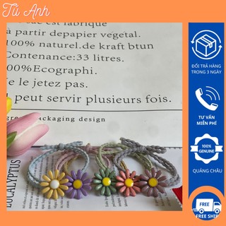 Dây thun buộc tóc co giãn hoa cúc nhiều màu dễ thương siêu đẹp