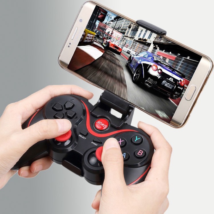 Tay Cầm Chơi Game X3/T3 Có Bluetooth Cho Smartphone, PC, Laptop, Android, IOS, Windows Có Giá Kẹp Điện Thoại - Hàng mới