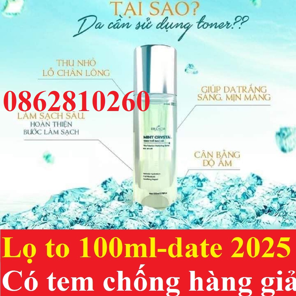 Toner Tinh Thể Bạc Hà Mint Crystal Dr.Lacir 100ml