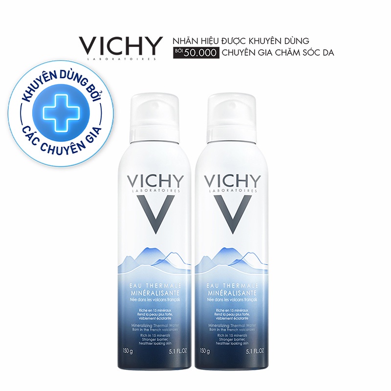 Bộ 2 nước khoáng dưỡng da Vichy Mineralizing Thermal Water 150ml x2