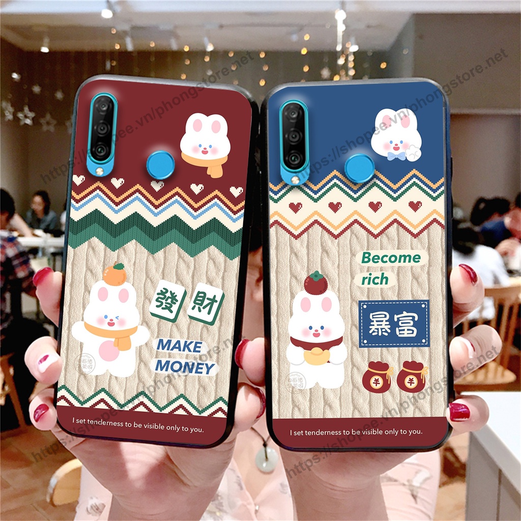 Ốp lưng Huawei Nova 4e / P30 Lite gấu hoạt tiết hoạt hình giá rẻ cute