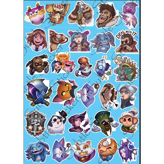 - Combo Set Sticker Emoji Lol /League of Legends - game Liên Minh Huyền Thoại dán trang trí siêu đẹp