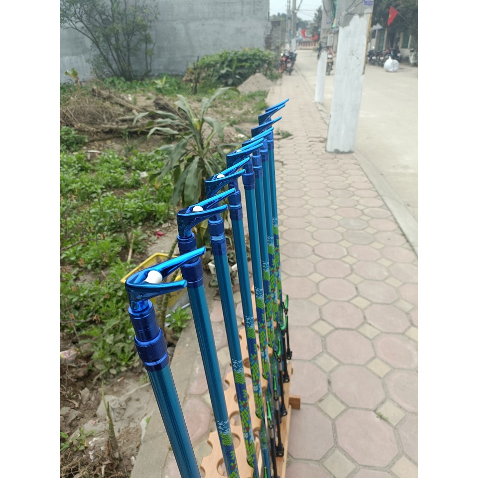 Gác cần và cán vợt câu đài carbon 2.1m, 2.4m, 2.7m, 3.0m siêu rẻ, màu xanh nước biển