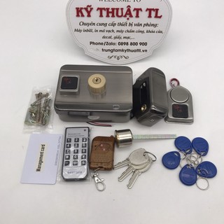 [BH 12T] Khoá cổng thông minh mở bằng thẻ từ - remote và chìa khóa cơ ( không adaptor 12V-3A)