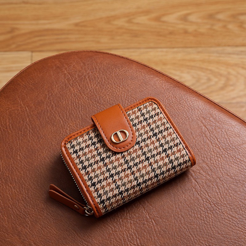 Ví Nữ nhiều ngăn gấp gọn kiểu dáng thanh lịch màu sắc Thổ cẩm 602