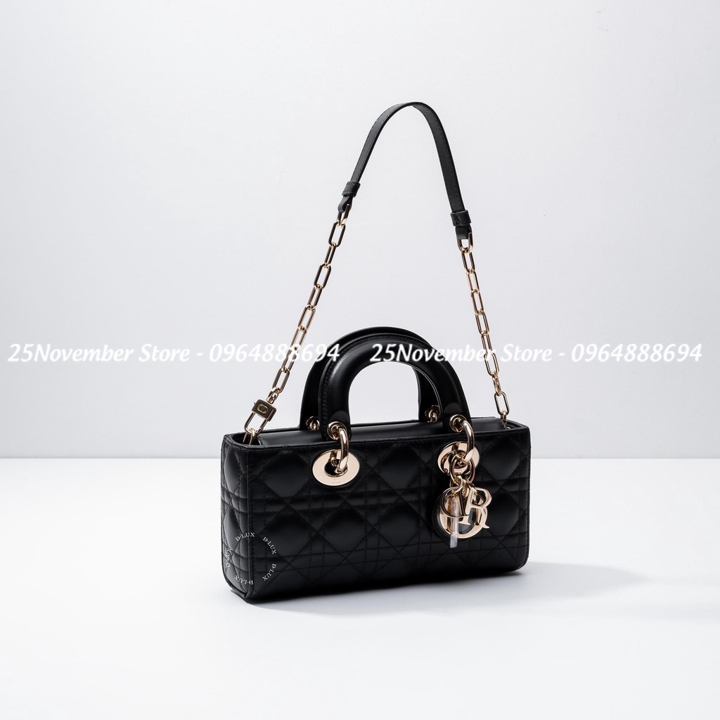 Túi xách D.i. o.-r l.a.d.y Dáng ngang màu đen size 26cm