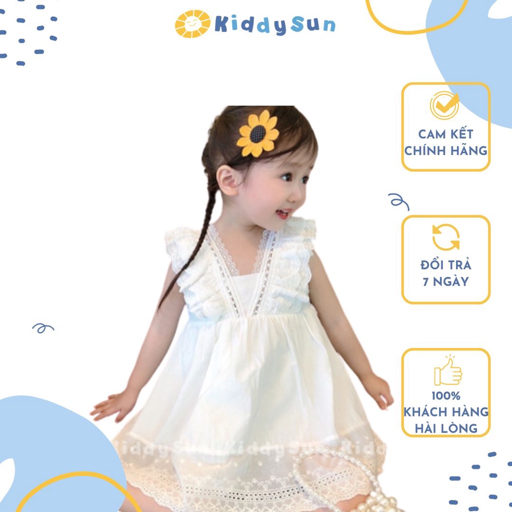 Váy bé gái Kiddy Sun công chúa cộc tay mềm mại thoải mái an toàn dành cho bé gái từ 2,3,4,5,6,7,8,9,10,11,12 tuổi[V137]