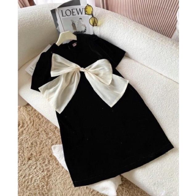 Váy bầu V20 - Đầm bầu Đũi Nơ Chéo Ngực Chất Đũi Mát From Rộng Đi Làm Đi Chơi