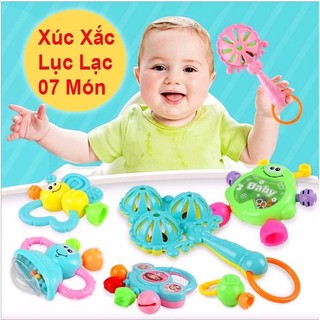Bộ đồ chơi xúc xắc, lục lạc 7 món cho bé