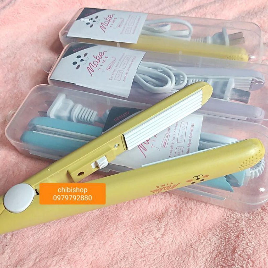 Máy dập xù tóc kiêm hàn túi mini maketime kèm hộp nhựa