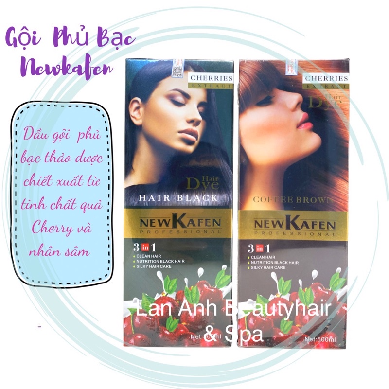 Nhuộm đen không dính da đầu hương cafe Luxury Phủ bạc đen tóc Nhuộm đen tại nhà Gội Đen Gội Nâu  Newkafen chai 500ml