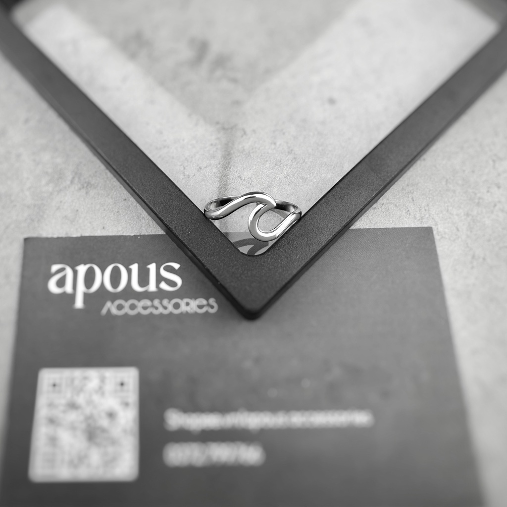 Nhẫn nam nữ hình Điện Tim Freesize N063 - Thép Titan - Phụ kiện trang sức Unisex Apous