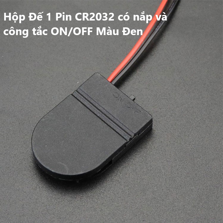 Hộp Đế Pin CR2032, 1 Pin/2 Pin có nắp và công tắc ON/OFF Màu Đen, màu trắng, Pin CR2032, Pin 3V