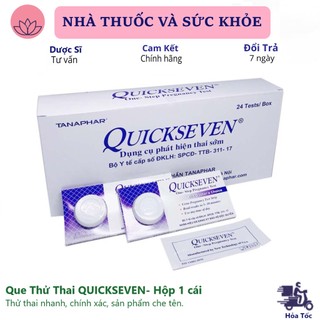Que thử thai Quickseven 2 vạch chính xác - Que thử thai nhanh, tiện lợi che tên sản phẩm.