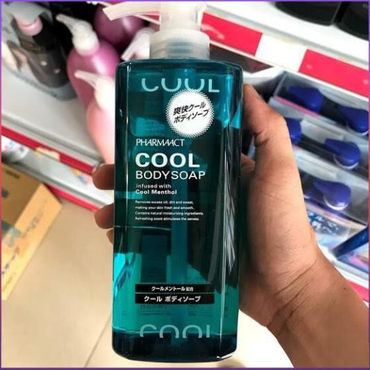 Sữa Tắm Bạc Hà Mát Lạnh Pharmaact Cool Body Soap (550ml) Dành Cho Nam - Hàng Nội Địa Nhật