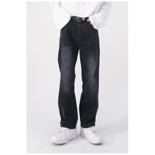Quần jean nam chất bò, form regular ống suông basic đen wash v2 Brokeboiz phong cách vintage, retro, streetwear