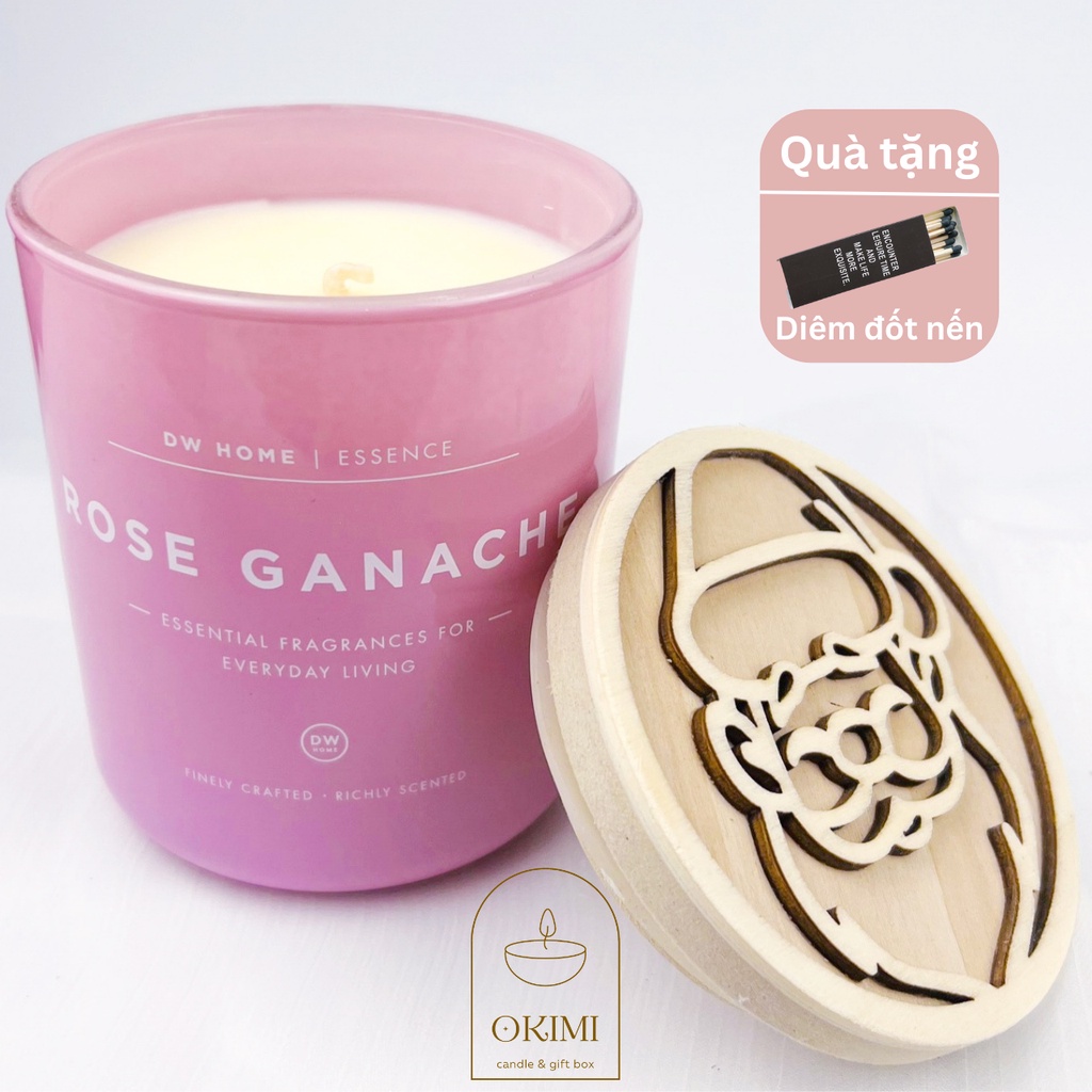 Nến thơm cao cấp hãng DW Home hàng xuất Mỹ, candle cup hoa hồng