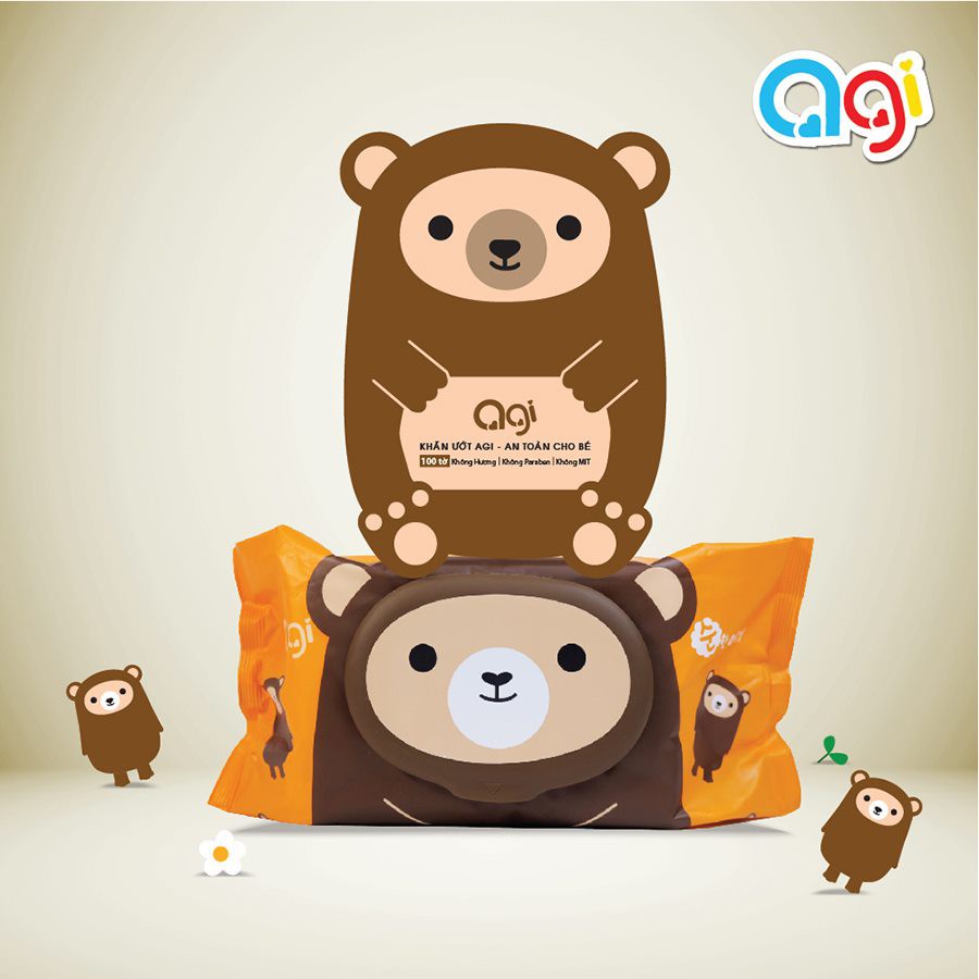 Khăn ướt AGI 80 tờ & 100 tờ không mùi, siêu mềm mịn, an toàn cho bé - Giao màu ngẫu nhiên