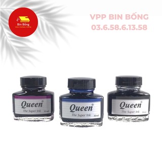 Mực Queen Tím Xanh Đen 30ml (Mực Viết Máy Queen)
