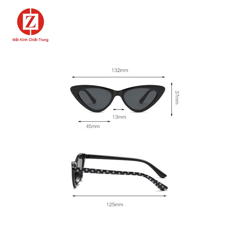 Kính Tam Giác Mắt Mèo cho bé trai bé gái, Thời trang siêu độc đáo lạ mắt, màu kẹo ngọt dễ thương mã H2330